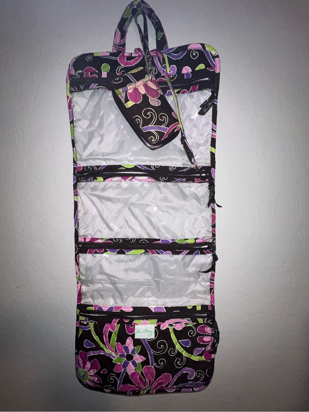 BUNDLE Retired Vera Bradley “Purple Punch” - Hanging Cosmetic Bag & ID Wristlet